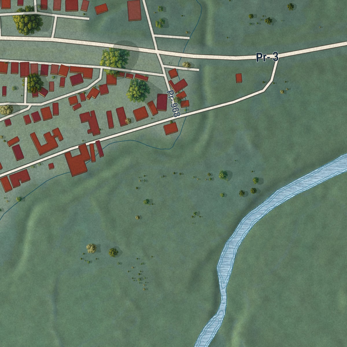 Second close-up of the map of Palmer, Puerto Rico print showing more streets and buildings