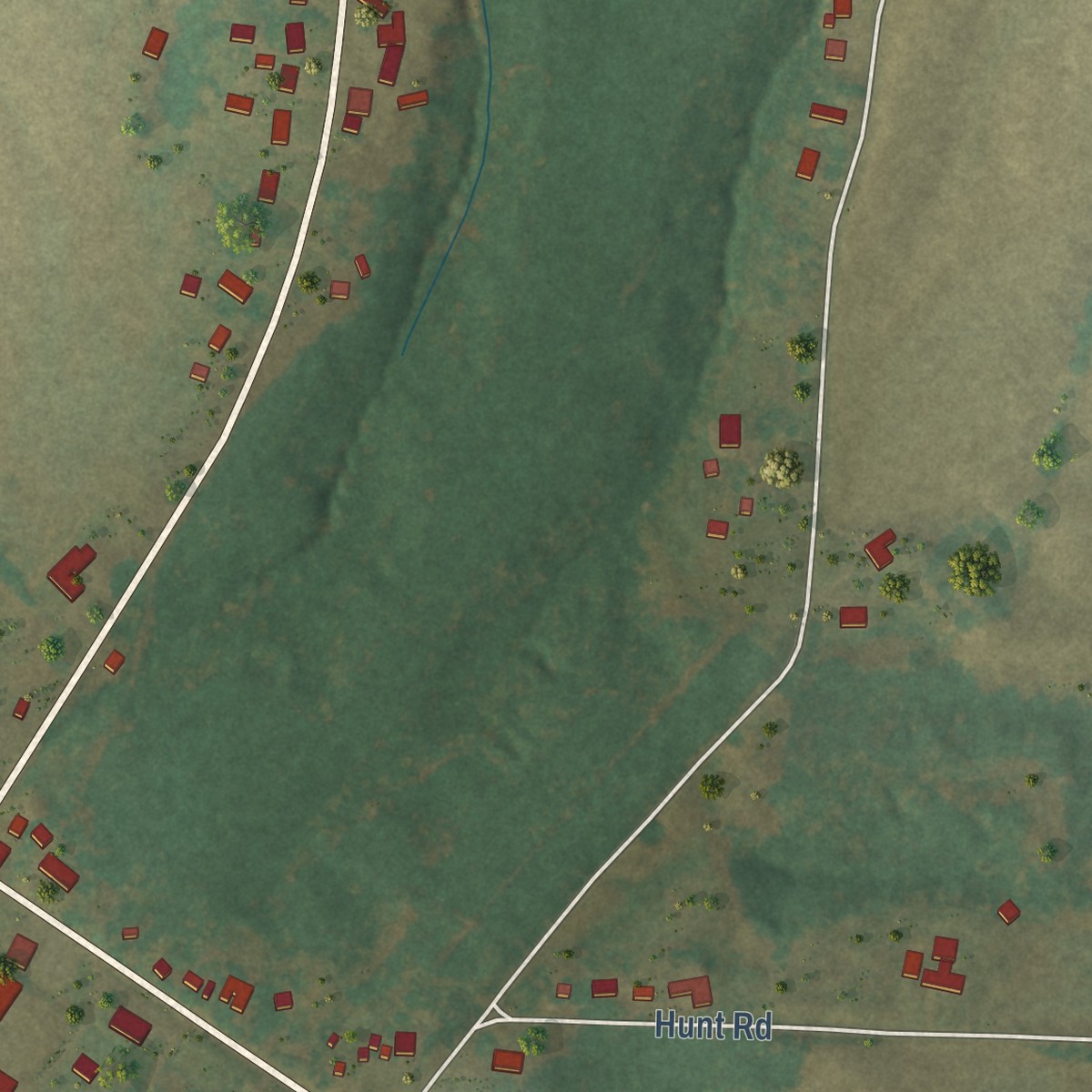 Second close-up of the map of Palmersville, Tennessee print showing more streets and buildings