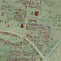 Second close-up of the map of Palmview, Texas print showing more streets and buildings