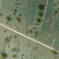 Second close-up of the map of Palo Blanco, Texas print showing more streets and buildings