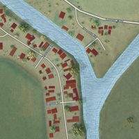 Second close-up of the map of Palo Verde, California print showing more streets and buildings