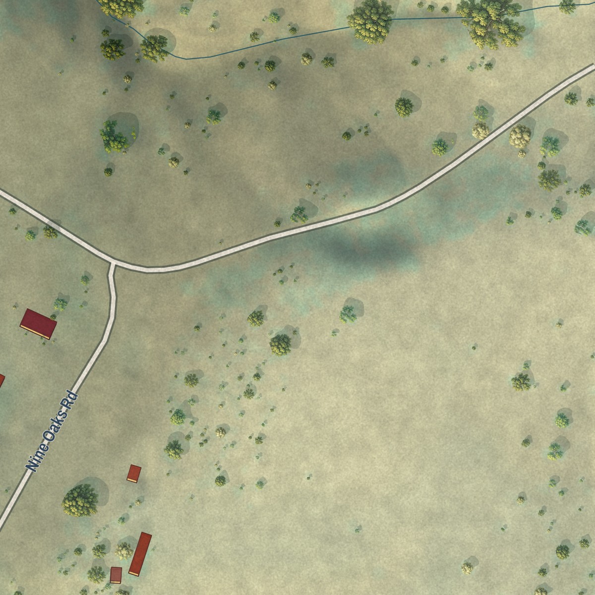 Second close-up of the map of Paloma, California print showing more streets and buildings