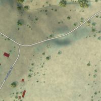 Second close-up of the map of Paloma, California print showing more streets and buildings