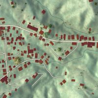 Second close-up of the map of Palomas, Puerto Rico print showing more streets and buildings