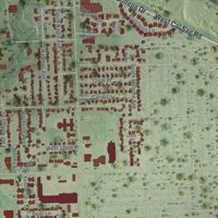 Second close-up of the map of Palos Heights, Illinois print showing more streets and buildings