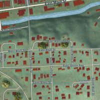 Second close-up of the map of Palouse, Washington print showing more streets and buildings
