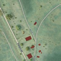 Second close-up of the map of Pamplin City, Virginia print showing more streets and buildings
