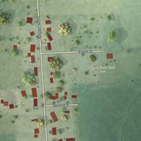 Second close-up of the map of Panama, Nebraska print showing more streets and buildings