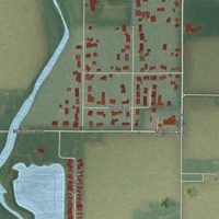 Second close-up of the map of Pandora, Ohio print showing more streets and buildings