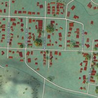 Second close-up of the map of Paonia, Colorado print showing more streets and buildings