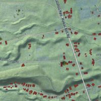 Second close-up of the map of Papaikou, Hawaii print showing more streets and buildings