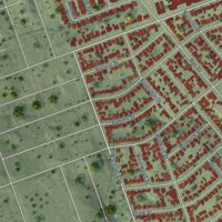 Second close-up of the map of Paradise Hills, California print showing more streets and buildings