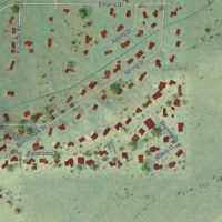 Second close-up of the map of Paragon Estates, Colorado print showing more streets and buildings
