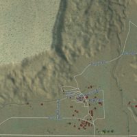 Second close-up of the map of Paraje, New Mexico print showing more streets and buildings