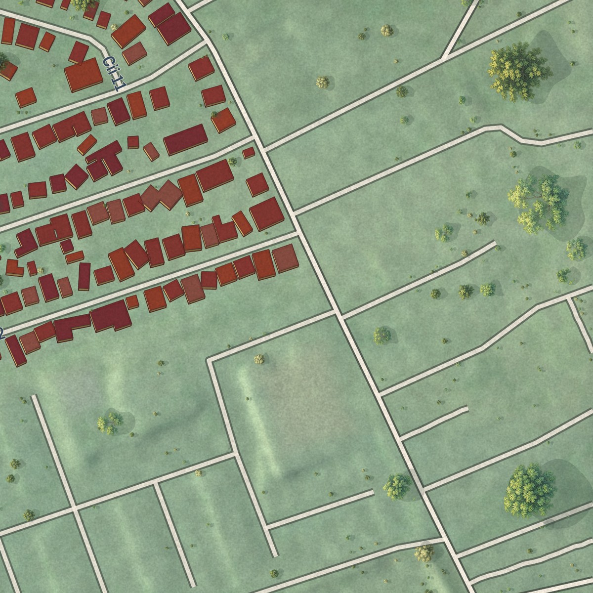 Second close-up of the map of Parcelas de Navarro, Puerto Rico print showing more streets and buildings