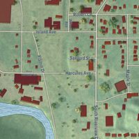 Second close-up of the map of Parchment, Michigan print showing more streets and buildings