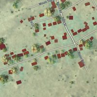 Second close-up of the map of Pardeesville, Pennsylvania print showing more streets and buildings