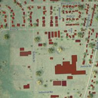 Second close-up of the map of Pardeeville, Wisconsin print showing more streets and buildings