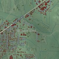 Second close-up of the map of Paris, Tennessee print showing more streets and buildings