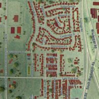 Second close-up of the map of Park City, Illinois print showing more streets and buildings