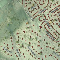 Second close-up of the map of Park Forest Village, Pennsylvania print showing more streets and buildings