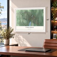 Park Ridge, New Jersey map, 18 x 24 inch print in a white frame in a home office