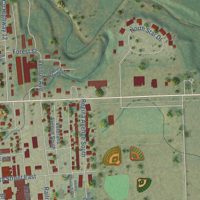 Second close-up of the map of Park River, North Dakota print showing more streets and buildings