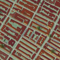 Second close-up of the map of Park Slope, New York print showing more streets and buildings