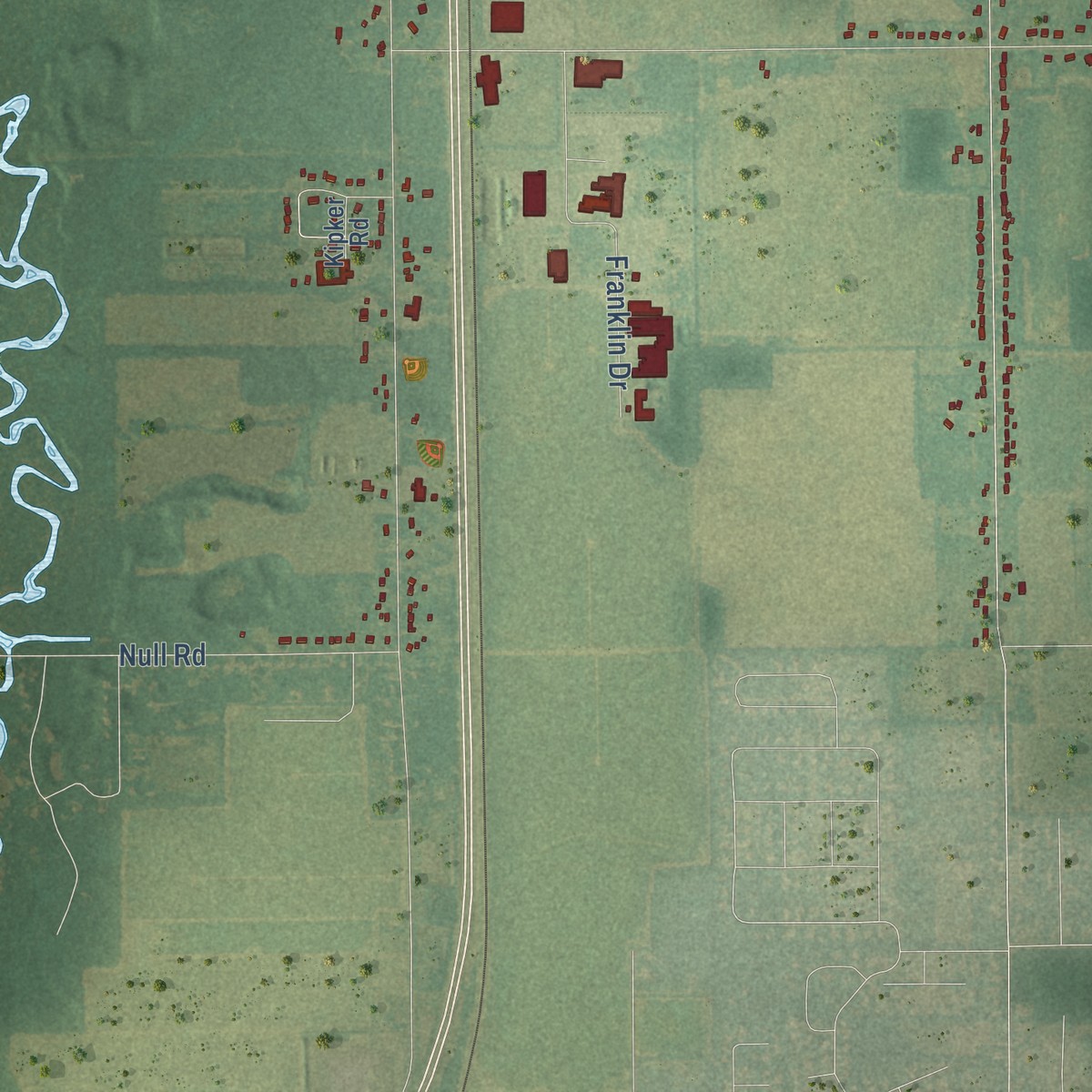 Second close-up of the map of Park, St. Joseph County, Michigan print showing more streets and buildings