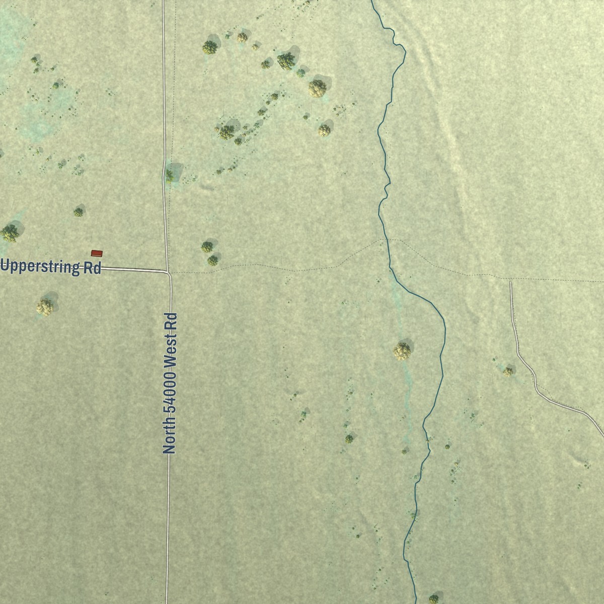 Second close-up of the map of Park Valley, Utah print showing more streets and buildings