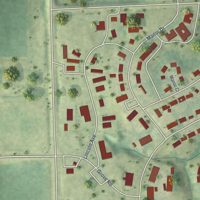 Second close-up of the map of Park View, Iowa print showing more streets and buildings