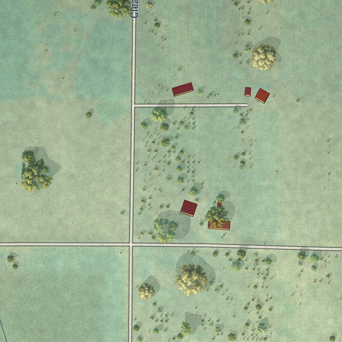 Second close-up of the map of Parkdale, Oregon print showing more streets and buildings