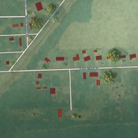 Second close-up of the map of Parker, Kansas print showing more streets and buildings