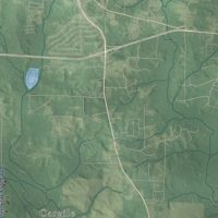 Second close-up of the map of Parkers Chapel, Arkansas print showing more streets and buildings