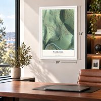 Parkhill, Pennsylvania map, 18 x 24 inch print in a white frame in a home office