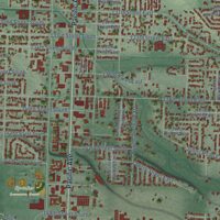 Second close-up of the map of Parkland, Washington print showing more streets and buildings