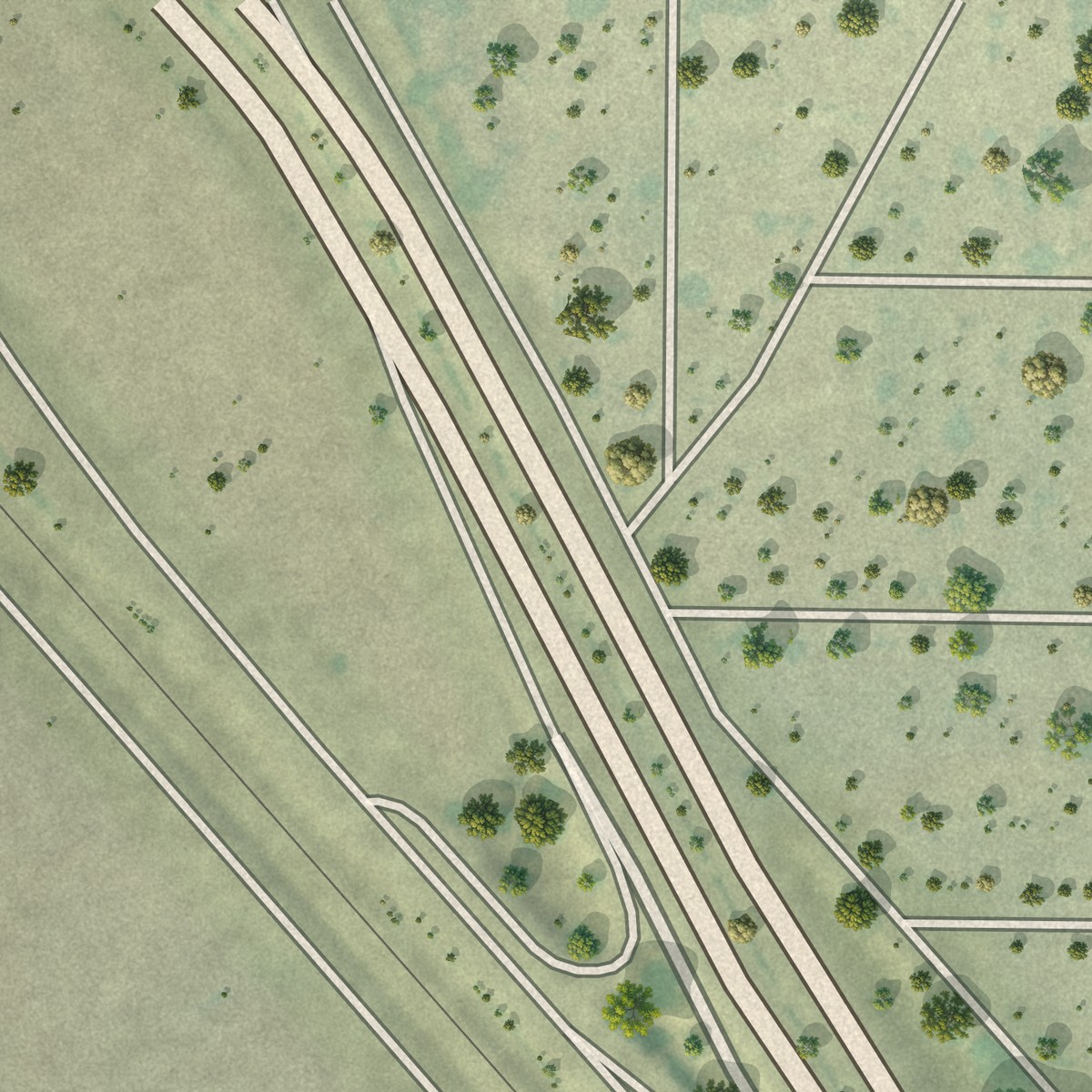 Second close-up of the map of Parklawn, California print showing more streets and buildings