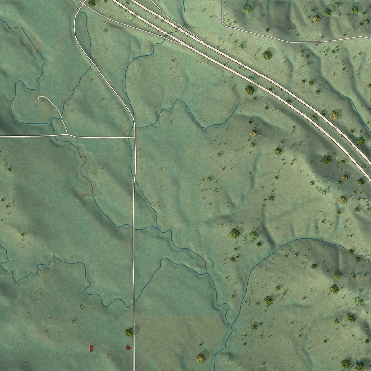 Second close-up of the map of Parkman, Wyoming print showing more streets and buildings