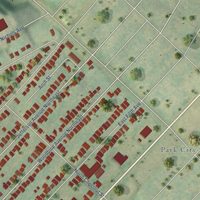 Second close-up of the map of Parkridge, Tennessee print showing more streets and buildings