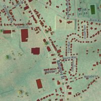 Second close-up of the map of Parkville, Pennsylvania print showing more streets and buildings
