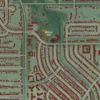 Second close-up of the map of Parma Heights, Ohio print showing more streets and buildings