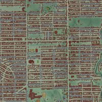 Second close-up of the map of Parma, Ohio print showing more streets and buildings