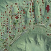 Second close-up of the map of Parrish, Alabama print showing more streets and buildings