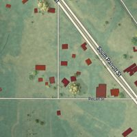 Second close-up of the map of Parrott, Georgia print showing more streets and buildings
