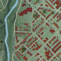 Second close-up of the map of Paschall, Pennsylvania print showing more streets and buildings