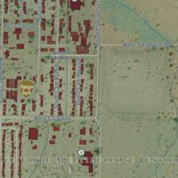 Second close-up of the map of Pascua Yaqui Tribe, Arizona print showing more streets and buildings