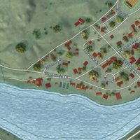 Second close-up of the map of Pateros, Washington print showing more streets and buildings