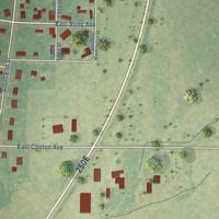 Second close-up of the map of Patoka, Illinois print showing more streets and buildings