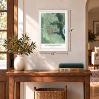 Patterson Heights, Pennsylvania map, 12 x 18 inch print in a white frame in an entryway