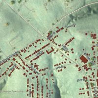 Second close-up of the map of Patterson, Pennsylvania print showing more streets and buildings